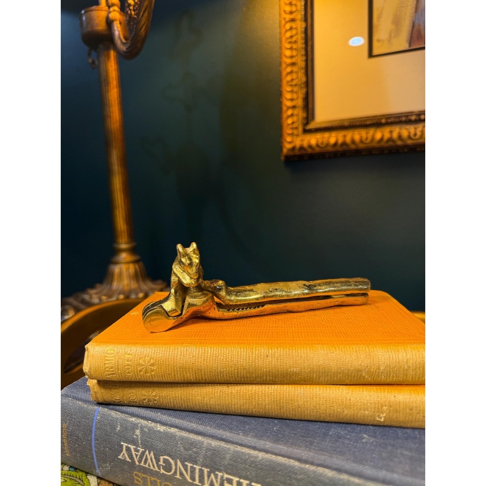 Vintage Brass Squirrel Nutcracker | Figural Brass Decor‎